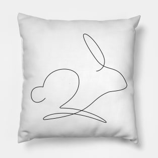 One line rabbit Pillow