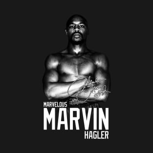 Marvelous Marvin Hagler Boxing Legend Signature Vintage Retro 80s 90s Bootleg Rap Style T-Shirt