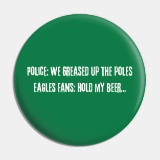 Greased pole funny eagles Pin