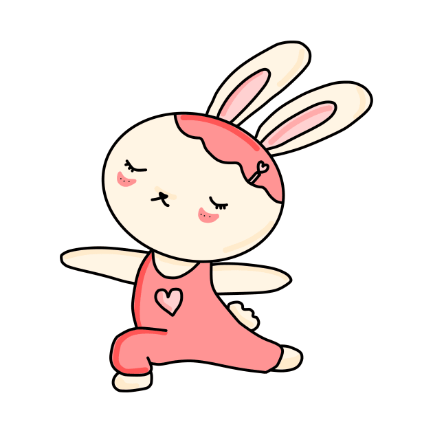 Cute bunny doing Yoga Cartoon by Saysaymeme