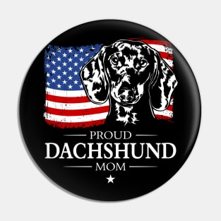 Proud Dachshund Mom American Flag patriotic dog Pin