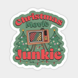 Christmas Movie Junkie, Retro Christmas, Popular Christmas Magnet