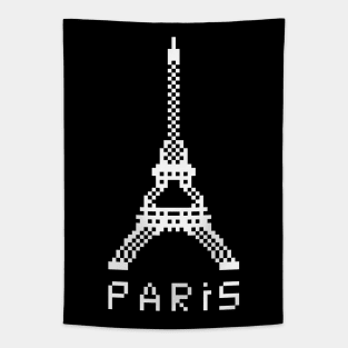 Pixel Paris White Tapestry
