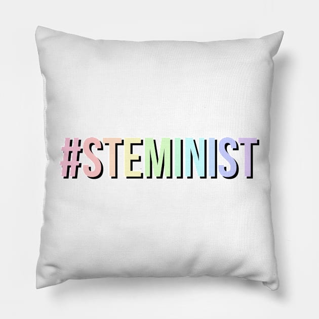 #steminist in rainbow Pillow by emilykroll