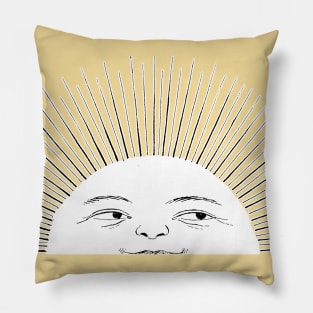 Smiling and happy sun illuminating our lives Pillow