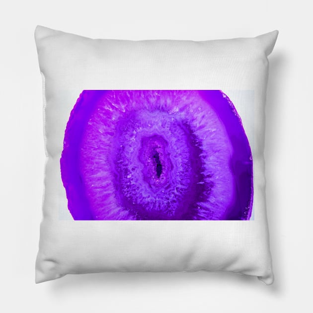AGATE ULTRA VIOLET PURPLE NATURAL GEMSTONE Pillow by Overthetopsm