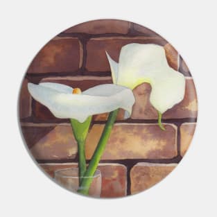 White Flowers Pin