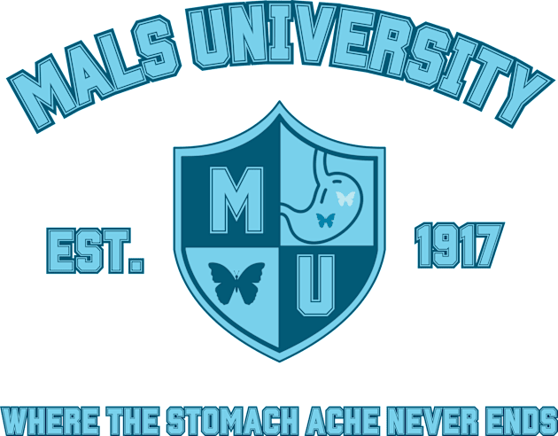 MALS University (Where the Stomach ache never ends & butterfly) Kids T-Shirt by NationalMALSFoundation