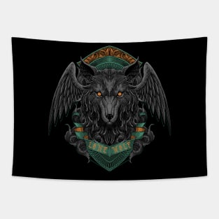 Lone Wolf Engraving Art Tapestry