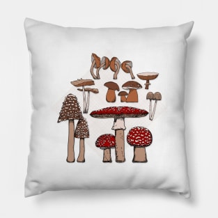 Mushroom Paradise Cream Background Pillow