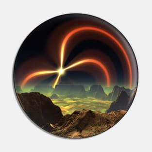 Planetary Art - Cosmic Morning on Planet Plasmaja Pin