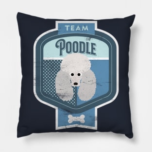 Team Poodle - Distressed Standard Poodle Beer Label Design Pillow