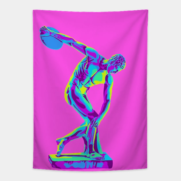 The Discus Thrower Tapestry by Slightly Unhinged