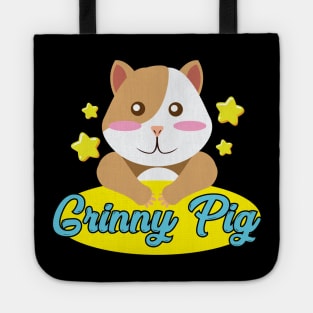 Grinny Pig Gift for Guinea Pig Lovers Cute Guinea Pig Tote