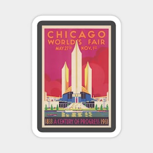 Chicagos world fair 1933 vintager retro poster art Magnet