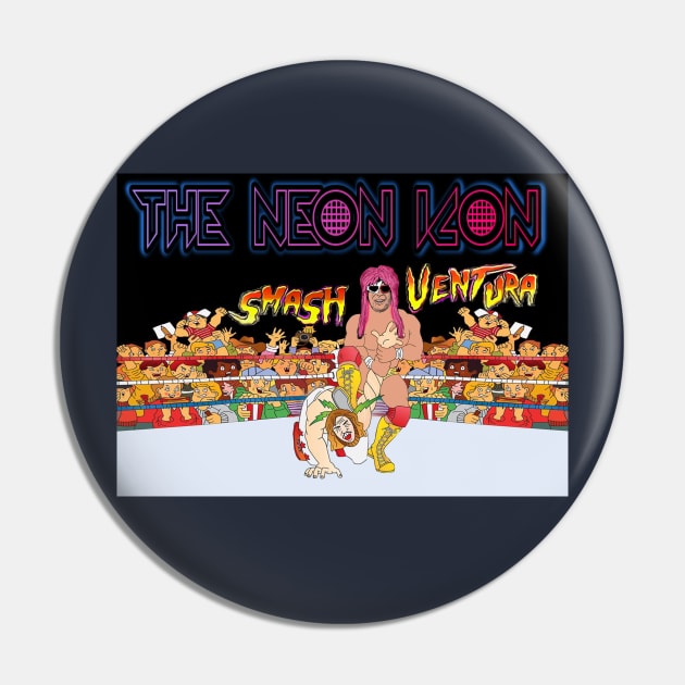 Smash Ventura Neon Icon Wrestling Pin by Smash Ventura