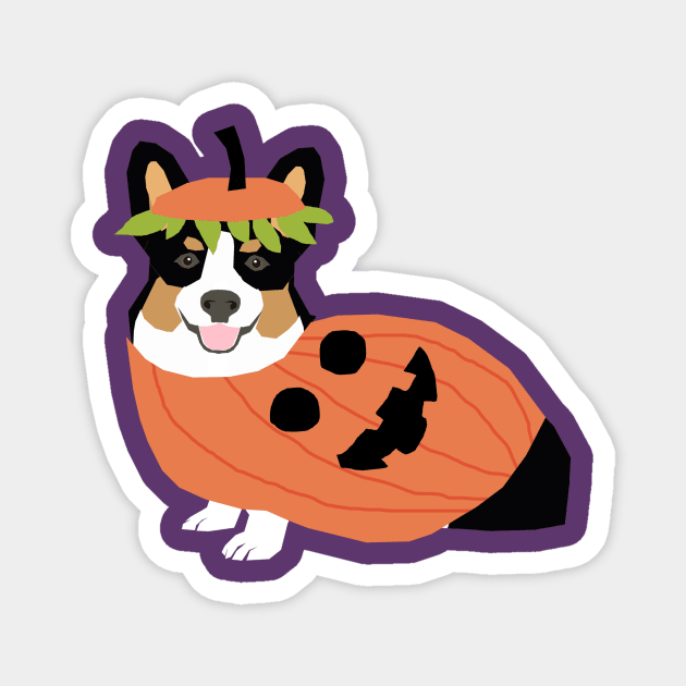 Pumpkin Tri Corgi Magnet by friendlypets