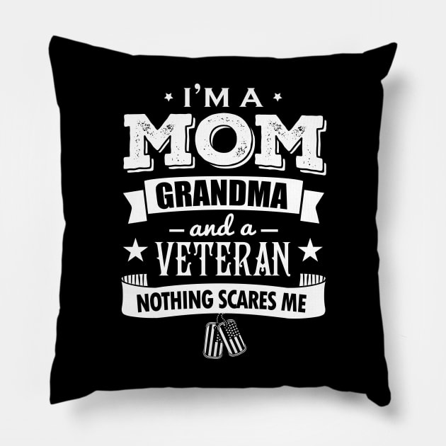 Mom Grandma Veteran Pillow by Imutobi