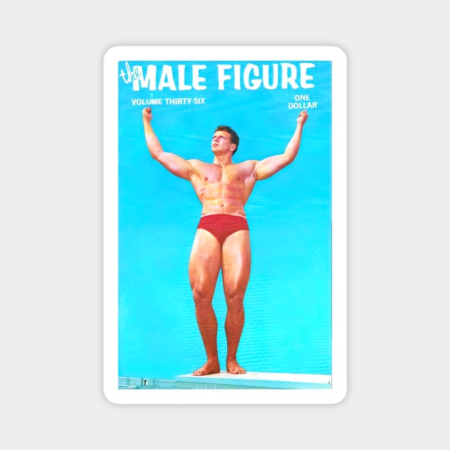 THE MALE FIGURE - Vintage Physique Muscle Male Model Magazine Cover Magnet by SNAustralia