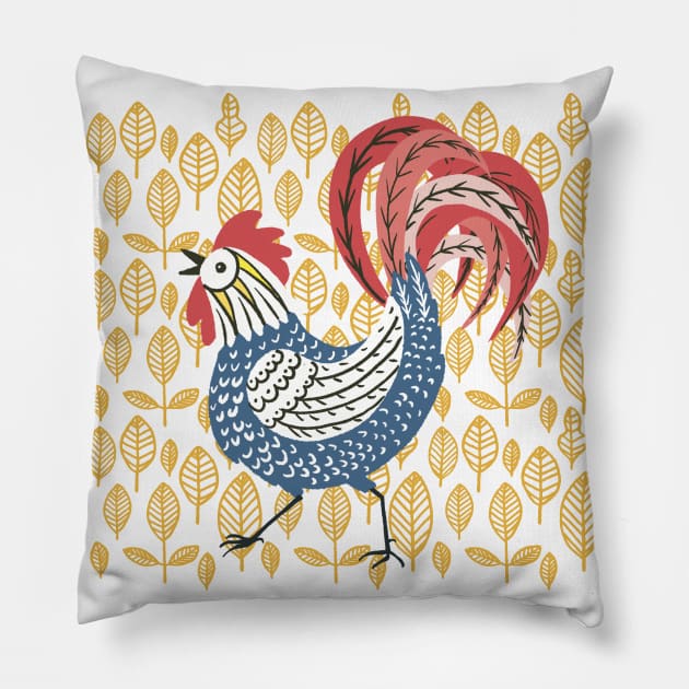 Chicken Rooster Pattern Pillow by SWON Design