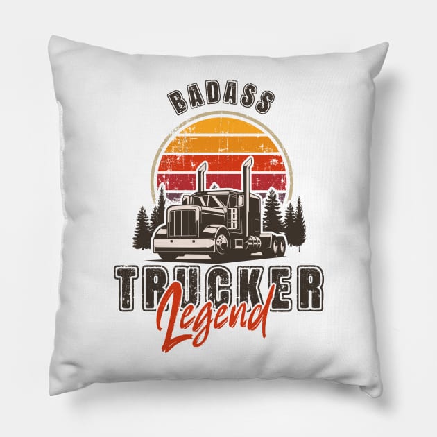 Badass Trucker Legend Pillow by HomeCoquette