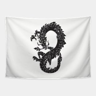 Oriental Dragon in Black Tapestry