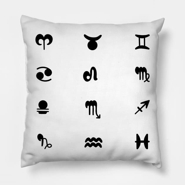 Zodiac Signs Horoscope Pillow by DiegoCarvalho