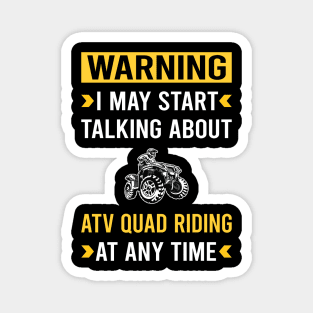 Warning ATV Quad Riding Magnet