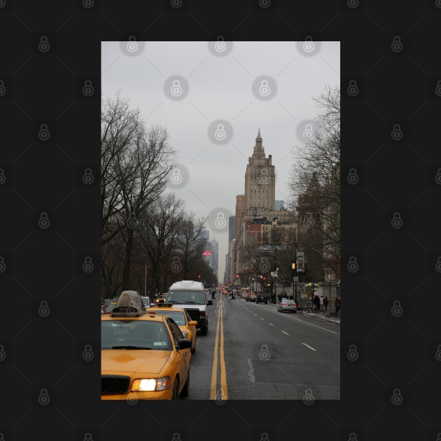 Grey New York City Street with Yellow Cab by Christine aka stine1