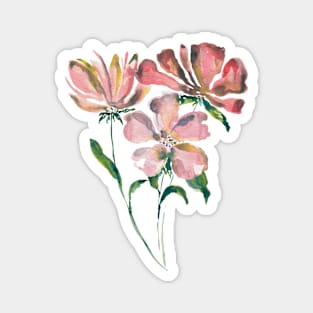 Three flowers watercolor Magnet