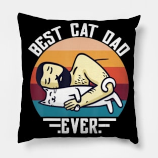 Best Cat Dad Ever Vintage Man Hug Cat Pillow