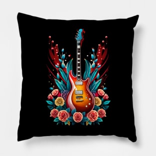 Electric guitar splash blood 32 Pillow