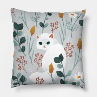 Cat in the meadow Pillow