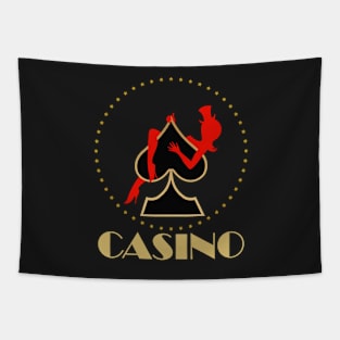 Casino Night Party Emblem Tapestry