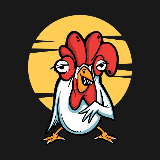 Cartoon Chicken I Kids Rooster by Shirtjaeger