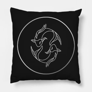 Pisces Zodiac Art Silver Pillow