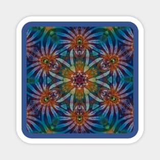 Psychedelic Kaleidoscopic Multi-Color Mandala Number 3 Magnet