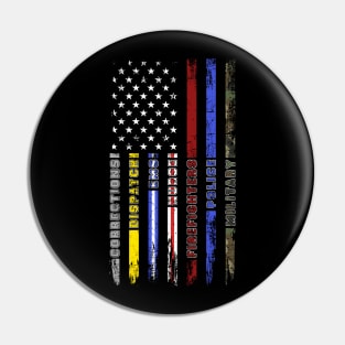 First Responders Hero Flag Nurse EMS Police Fire Pin