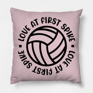 Love At First Spike Volleyball Girls Boys Cute Funny Pillow