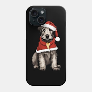 a puppy wearing a Santa hat Phone Case