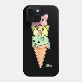 Cat Ice Cream Cone  Funny Kawaii Kitten Phone Case