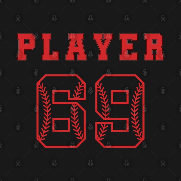 Baseball stitching number 69.Baseball Threads.Player 69 by designgoodstore_2