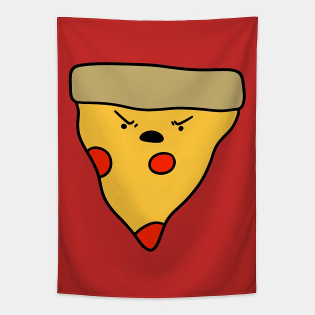 Angry Pizza Slice Tapestry by saradaboru