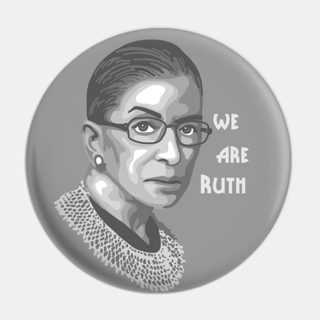 Ruth Bader Ginsburg Portrait and Quote Pin by Slightly Unhinged