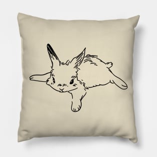 bunny laying on the floor outline Pillow