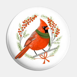 Red Cardinal Christmas Pin