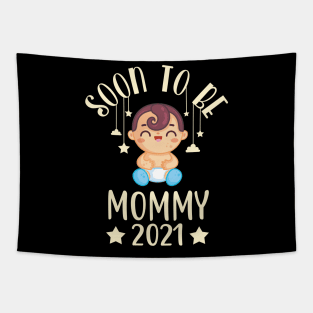 Baby Birth Mom 2021 Pregnancy Announcement Gifts Tapestry