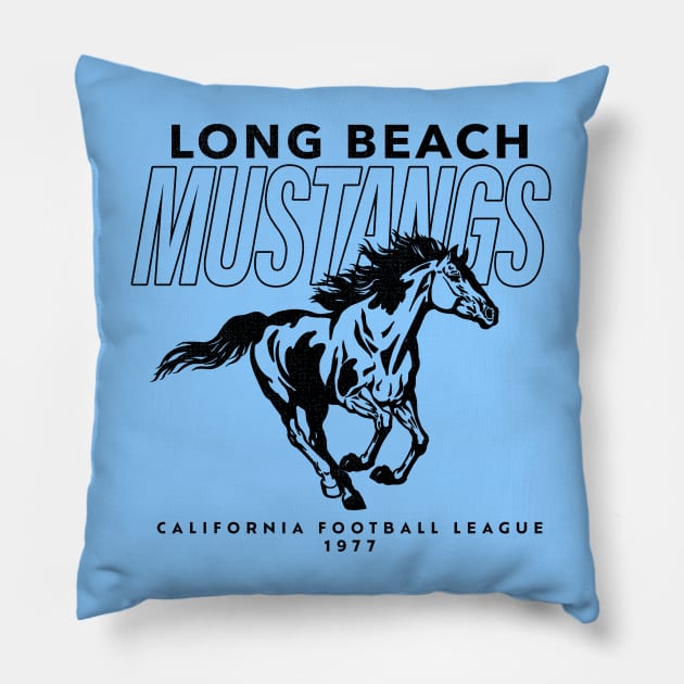 Defunct Long Beach Mustangs - California Football League 1977 Pillow by LocalZonly