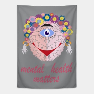 Mental Health Matters Floral Brain Tapestry