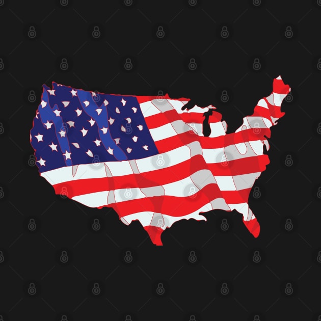 American Flag Map of United States by PrintArtdotUS